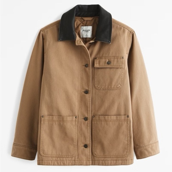 Abercrombie & Fitch Jackets & Blazers - Abercrombie & Fitch Workwear Jacket XS Twill Utility Button Front Tan
